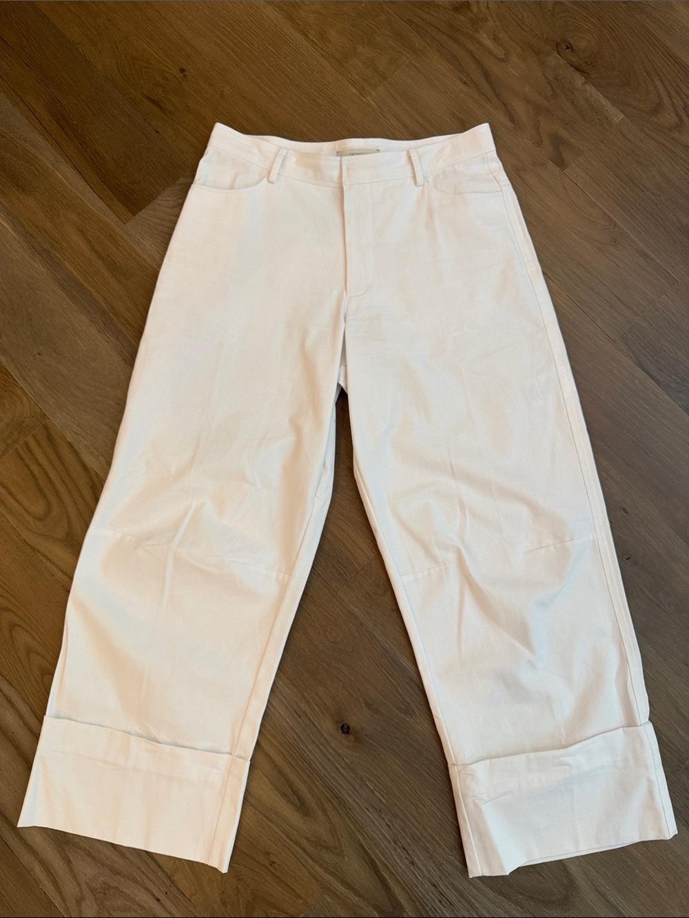 Faithfull the Brand White Wide-Leg Cropped Trousers